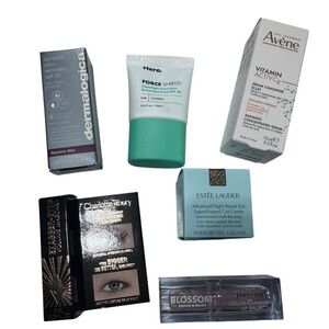 6pc Beauty Lot‎ Charlotte Tilbury Dermalogica Estee Lauder Avene Makeup Skincare